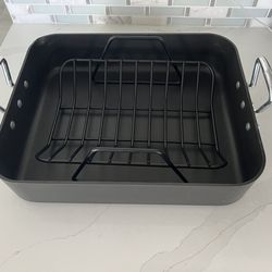 KIRKLAND Roaster Anodized Aluminum Non- Stick Roasting Pan (Includes  Rack)