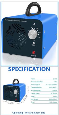 Ozone Generator 320,000mg/h - Ozone Machine Odor Removal Odor Eliminator Ionizer Deodorizer Ozonator Ozone Generator Air Purifier for Home/Car/Smoke/P
