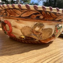 Vintage Western Salad/Serving Bowl