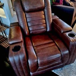 POWER LEATHER MESSAGING RECLINER