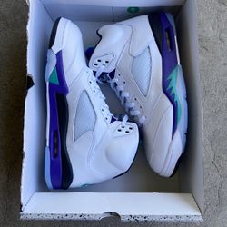 Nike Air Jordan Retro Grape 5 Size 11 White Purple 