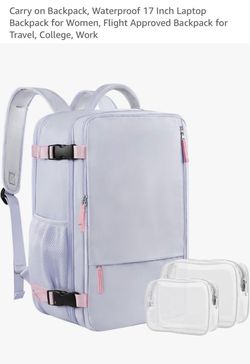 17” travel backpack, lavender color, new