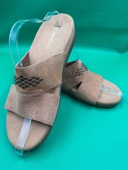 Spenco Tan Suede Slide Sandals