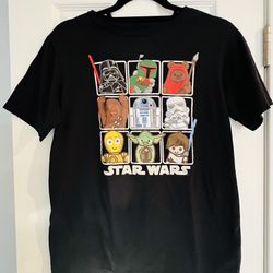 Official Star Wars Youth T-Shirt Size X2L cartoon Vader r2d2 C-3PO Yoda Ewok