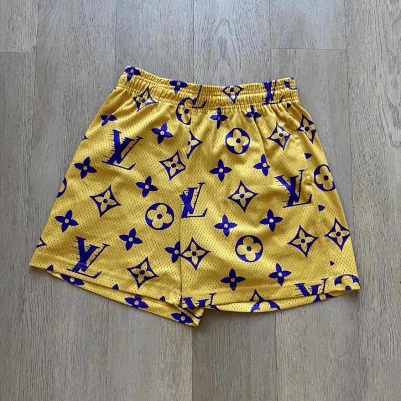 Men's Bravest Studios LV Lakers Mesh Shorts in Yellow and Purple