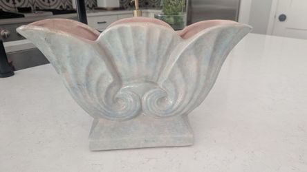 Vintage Gonder Pottery Cornucopia Vase