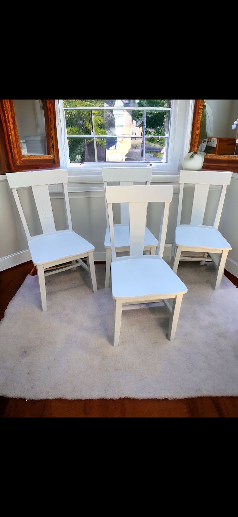 Kitchen Dining Room Chairs Linen White New