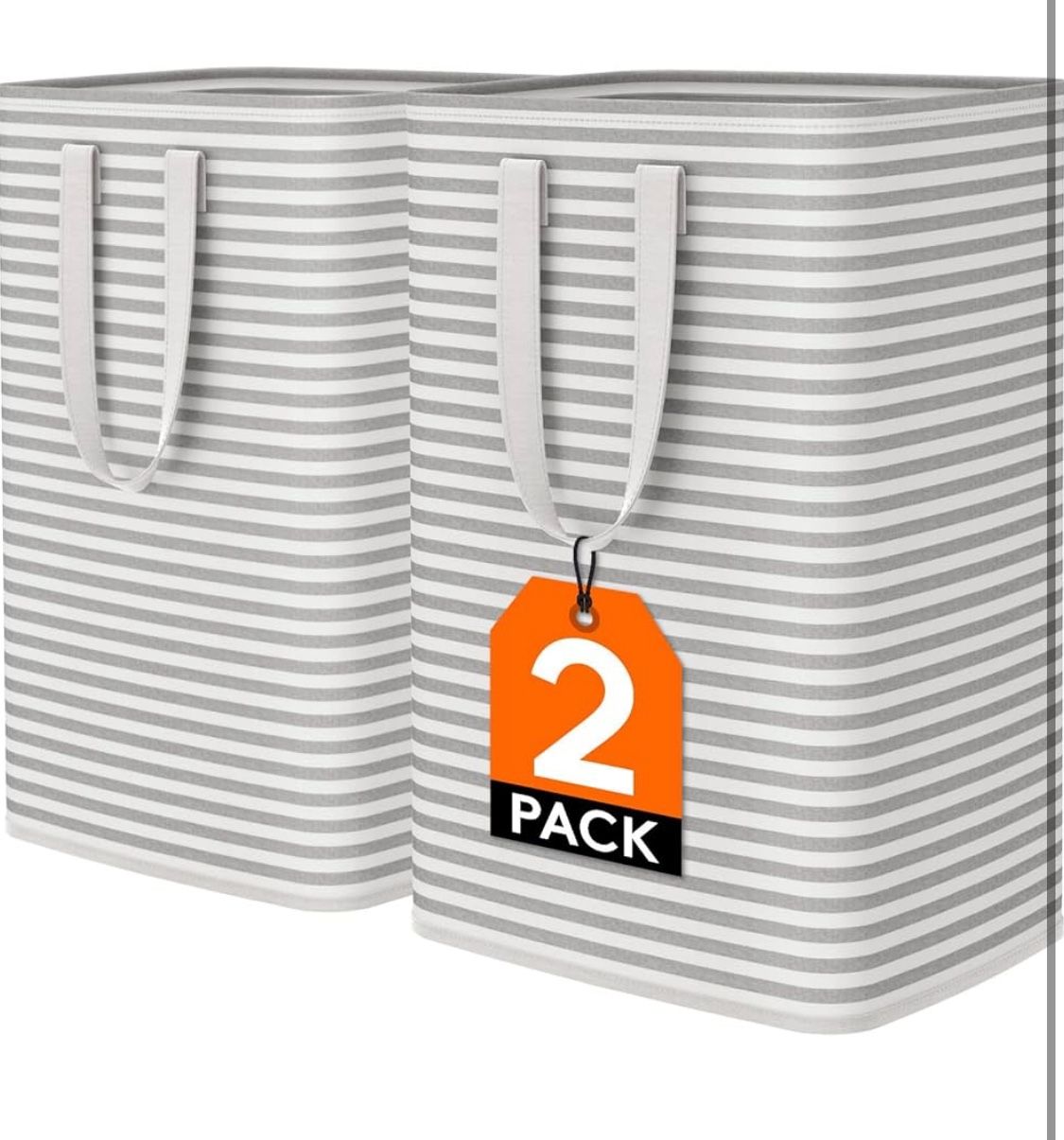 Lifewit 2 Pack Laundry Hamper Large Collapsible Laundry Baskets, Freestanding Waterproof Clothes Hamper with Easy Carry Handles in Laundry Room Bedroo
