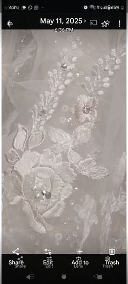 Floral Veil - Embroidered & Beaded