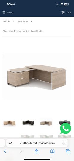 EXECUTIVE SPLIT LEVEL L-SHAPED DESK