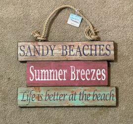 ***NO OFFERS*** NEW Coastal OCEAN BEACH SUMMER Sign Plaque