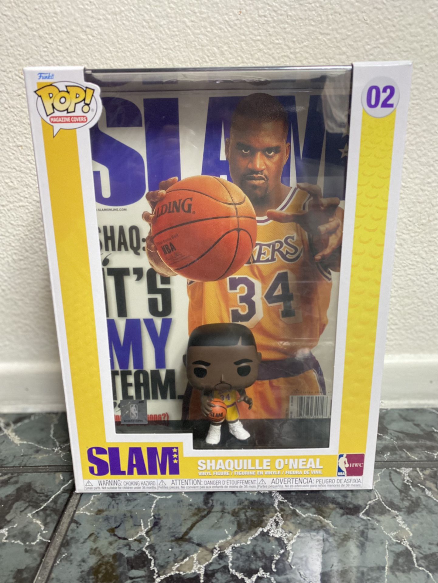 Funko NBA SLAM Shaquille O'Neal Pop! Cover Figure with Case