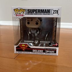 Pop Funko Superman In Black And White By Jim Lee