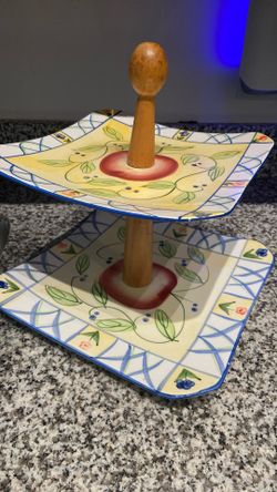 Beautiful Ceramic 2 Tier Fruit & Vegetable Rack