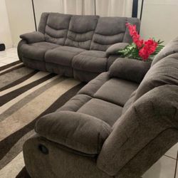 Tulen Gray Manual Reclining Sofa & Loveseat