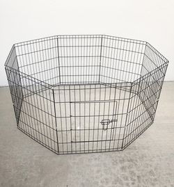 (NEW) $44 Dog 8-Panel Playpen, Each Panel 30” Tall X 24” Wide Metal Pet Gate Exercise Fence Crate Kennel