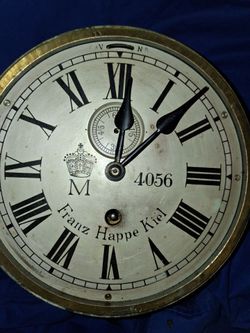 Franz Happe Kiel Antique Brass Clock Face
