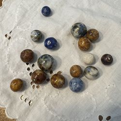 Lot of 16 Early Vintage Bennington Pottery Marbles.