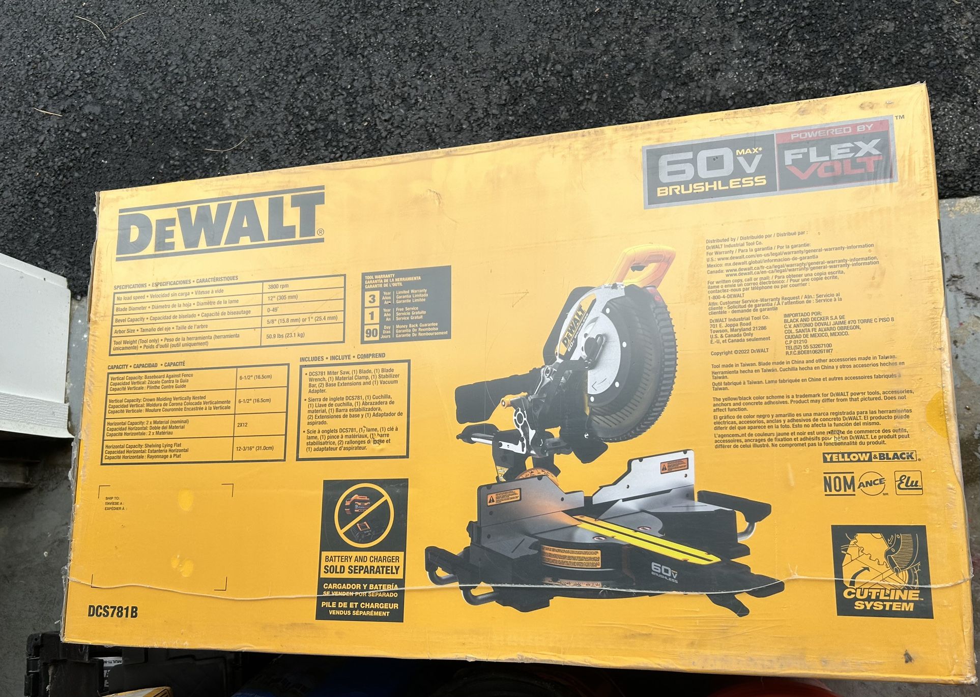 DeWalt DCS781B 60V 12in Cordless Sliding Miter Saw