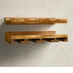 Wood Wall Mounted Wind Glass Rack 