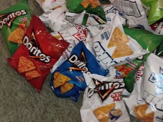70 bags Variety of Doritos salsa verde Cool ranch nacho cheese garlic parmesan not spicy. 60 bags for $50 have way more