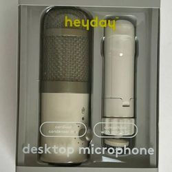 heyday Desktop Microphone stone white brand new in box