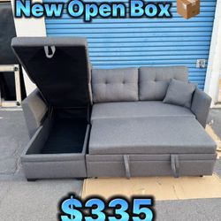 New Open Box Sofa Bed Couch 🛋️ Pull Out Bed✅ Storage Underneath ✅ Reversible L✅