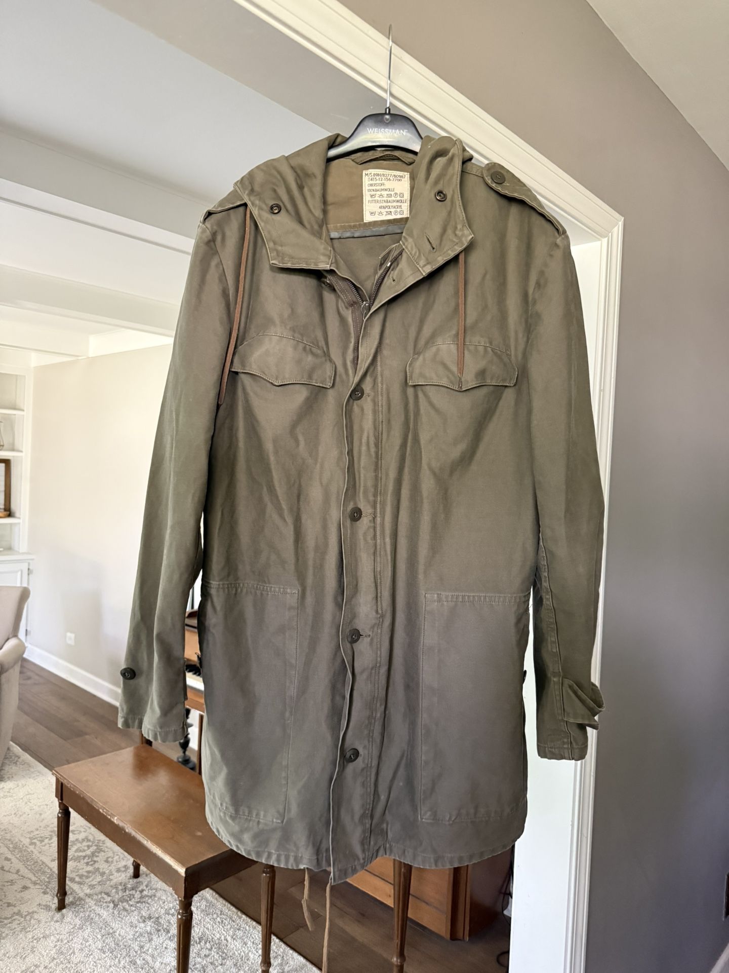 Vintage Germany Army Military Parka Jacket Green Nice