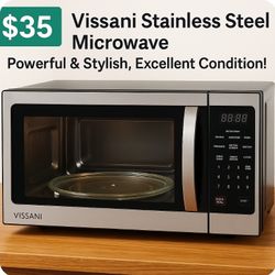 Vissani Stainless Steel Microwave - Excellent Condition!🔥 Great deal on a Vissani Microwave!
• Stainless steel finish
• Clean and fully functional
• 