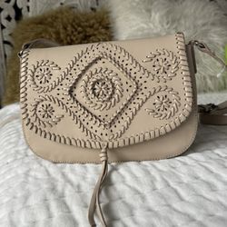 Lucky Brand cary Western Boho Leather Crossbody Bag Purse 