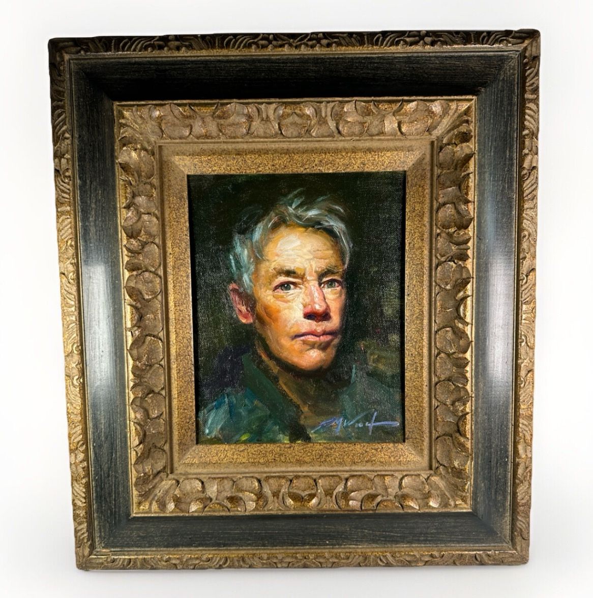 Frederic Michael Wood Oil On Canvas 2004 “Study In Green” Painting 8x10 W COA