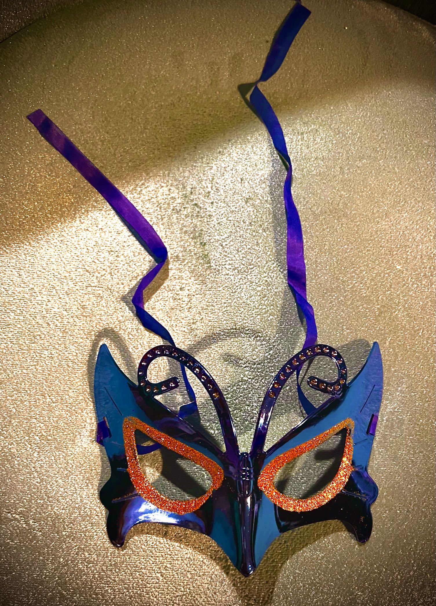 Beautiful royal blue metallic masquerade ball mask brand new item