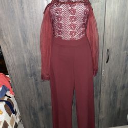 Valentine Jumpsuit Burgundy Size L