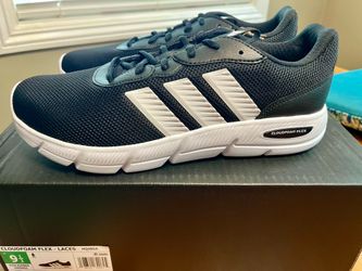 Adidas Men’s Black/White Comfort Laces Sneakers Size 9.5