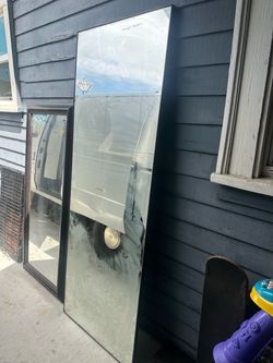 Large Full-Length Floor Mirror Black Frame