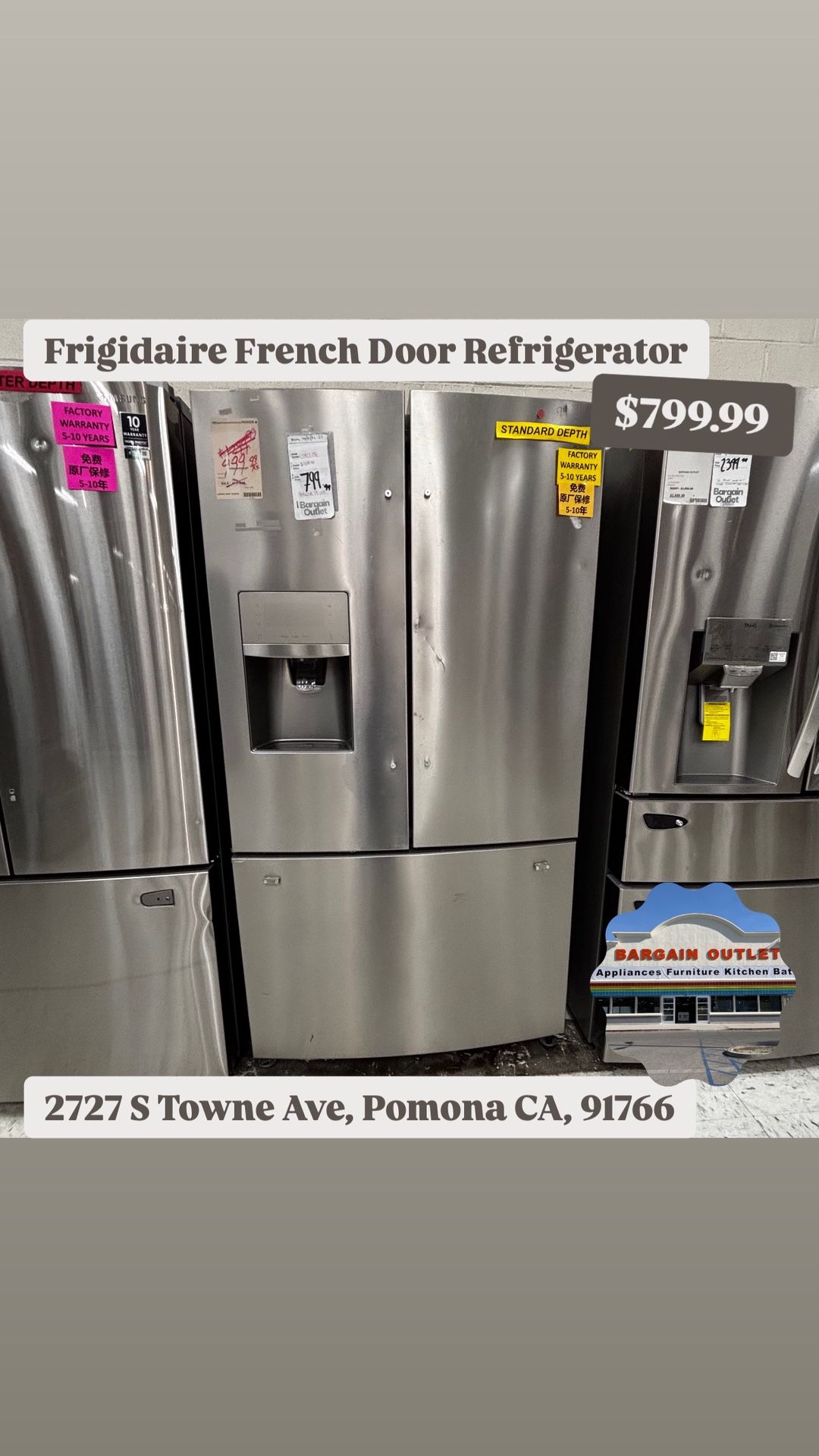 Frigidaire LFHB2751TF6 French Door Refrigerator – 27.2 cu. ft. Stainless Steel – $799.99