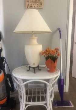 Lamp and/or wicker table