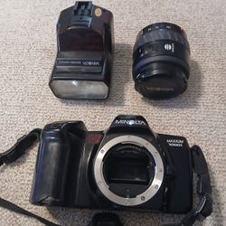 Camera With Lens And Flash