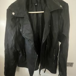 Faux Leather Jacket (Max Studio) - Women’s jacket