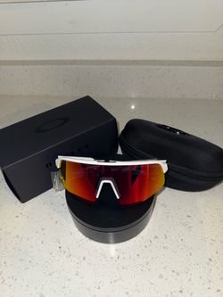 Oakley Sunglasses White Frame Red Mirror Lens