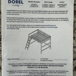 White Loft bed- Full-size 