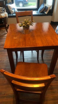 Solid Wood Dining Table with 2 Chairs