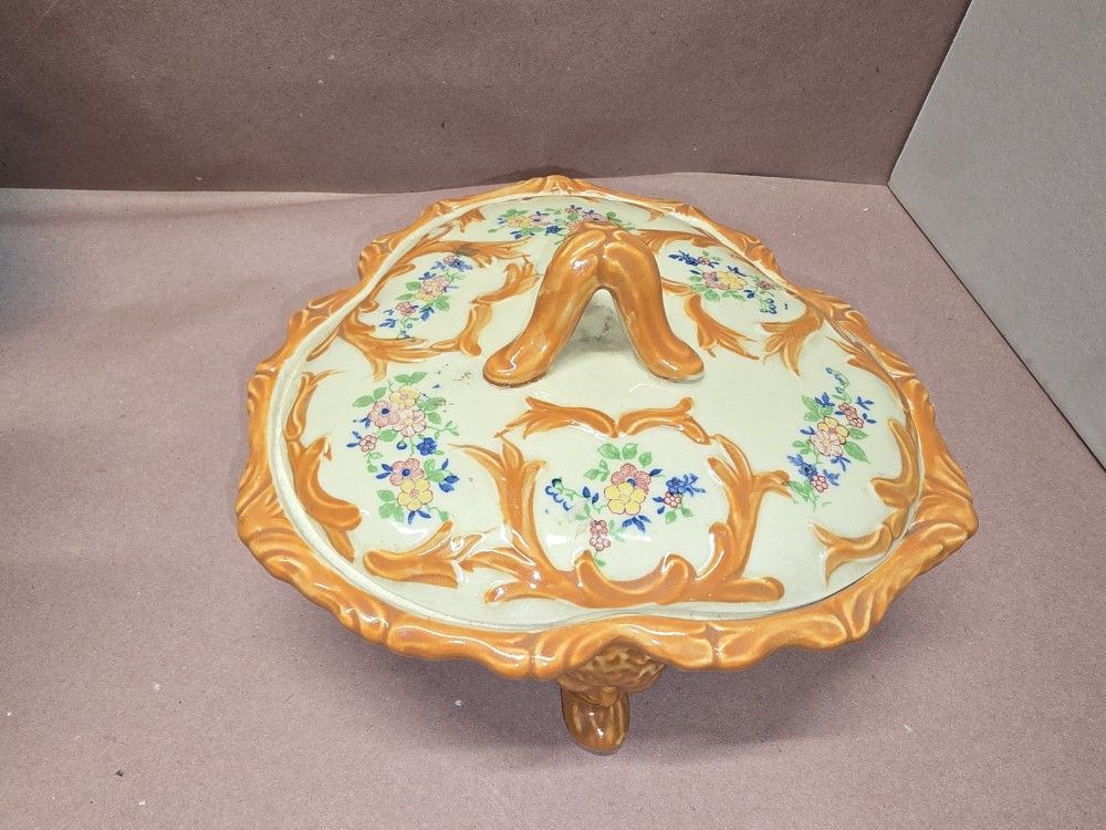 Antique Japanese Footed Three Compartment Dish