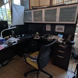 L-Shape Office Workstation With Shelving