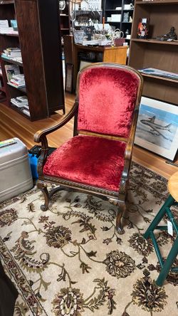 Antique red velvet chair