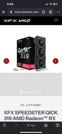 XFX SPEEDSTER QICK 319 AMD Radeon RX 6700 XT BLACK Gaming Graphics Card with 12GB