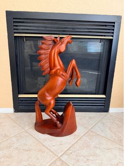 Hand Carved Wooden Stallion