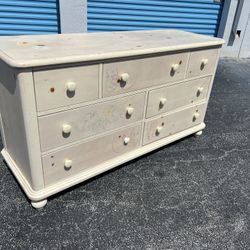 Delivery Available! Solid Wooden Rustic 7 Drawer Bedroom Storage Dresser Bureau Chest! All drawers are clean and slide great! Some cosmetic wear on to