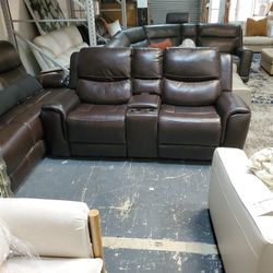 Leather Sofa With Power Recliners 775.00