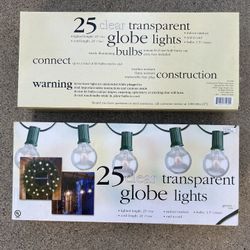 Two-Pack 25 Clear Transparent Globe Lights 